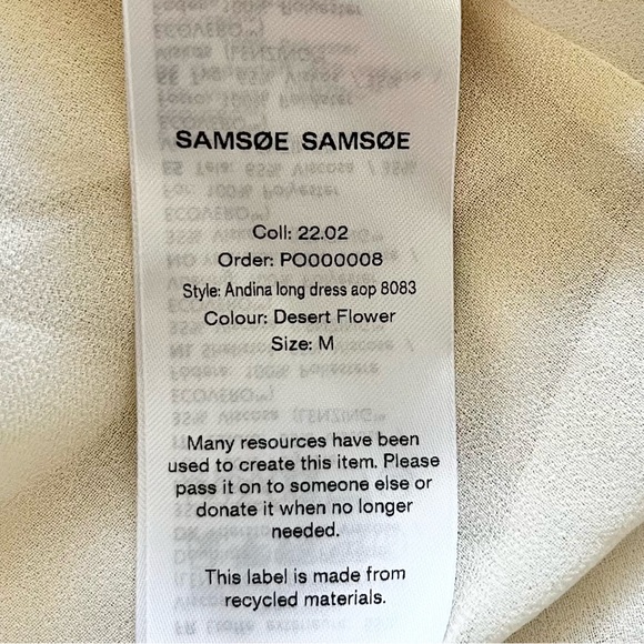 SAMSOE SAMSOE Andina Long Dress in Rice Doodle Dot Size Medium Cottagecore - Picture 6 of 12